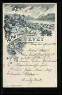 Künstler-AK Vevey, Ortsansicht Mit See - Vevey
