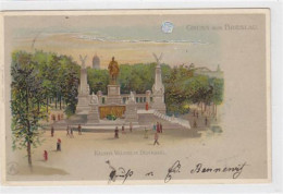 39048657 - Mondscheinlithographie Gruss Aus Breslau / Wroclaw. Kaiser Wilhelm Denkmal Gelaufen 1900. Leichter Bug Oben - Schlesien