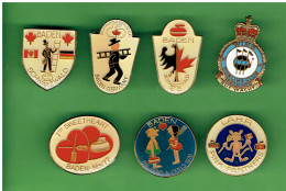 CURLING CLUB CANADIAN FORCES IN GERMANY BADEN LAHR 7 BADGES DEUTSCHLAND CANADA - Wintersport