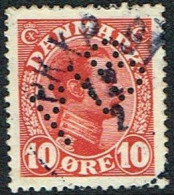 1913. PKXP 31? 12 2 On 10 øre. Chr. X. Perfin FIB. - JF164729 - Gebruikt