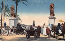 B201 Egypt Cairo Pont De Kasr El Nil Cart Lions Natives Vintage Postcard - Kairo