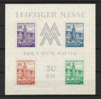 Sowjetische Besetzung SBZ West-Sachsen Mi. Nr. Block 5 YZ Postfrisch Mnh (027) - Postfris
