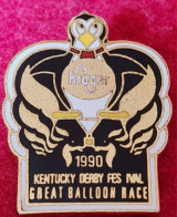 PIN'S MONTGOLFIERE Oiseau "Krager" GREAT BALLOON RACE 1950" émail Grand Feu Base Or  Signé TM 1890 NDF, 2,3X3,2cm - Airships