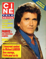 Ciné Revue B N°16 Du 18 Avri 1991 Michael Landon (couv1), Poster Couleur Double Page George Michael, Bjorn Borg - Cine / Televisión