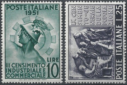 1951 Italia Censimento 2v. MNH Sassone N. 675/76 - 1946-60: Mint/hinged