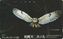 Delcampe - RARE Télécarte JAPON NEUVE / 110-25162 - ANIMAL - OISEAU - HIBOU CHOUETTE - OWL BIRD MINT JAPAN Free Phonecard - EULE - Owls