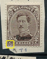 Albert 1* N° OC 85* - Tâche Sous Le 2 C  De Gauche - 1901-1930