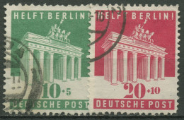 Bizone 1948 BERLIN-HILFE, Brandenburger Tor 101/02 E Gestempelt - Afgestempeld