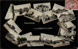 CPA Aubervilliers Seine Saint Denis, Mairie, Pont, Eglise, Rue Principale, Bateau Dans Le Canal - Autres & Non Classés