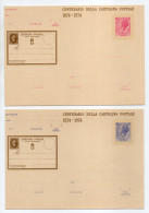 - ITALIE - 2 ENTIERS POSTAUX CENTENARIO DELLA CARTOLINA POSTALE 1874-1974 - - Interi Postali