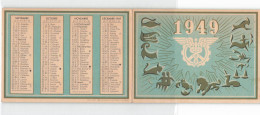 CALENDRIER - 1949 - BANQUE - BNCI - - Tamaño Pequeño : 1941-60