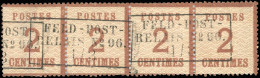 Obl.  2b  2c. Brun-rouge. Burelage Renversé. Bande De 4. Obl. ''FELD-P - Altri & Non Classificati