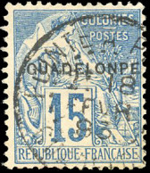 Obl.  19c  15c. Bleu. Variété De Surcharge "GUADELONPE". Obl. SUP. - Altri & Non Classificati