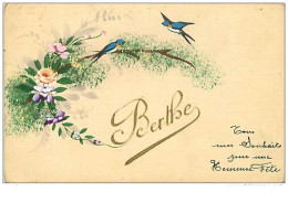 PRENOM.n°2.BERTHE.OISEAUX ET FLEURS - Vornamen
