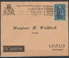 België OCB 304 Op Brief Van Verviers Naar Leipzig - Lettres & Documents