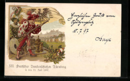 Lithographie Nürnberg, XII. Deutsches Bundesschiessen 1897, Schützen Auf Dem Schiessplatz, Ganzsache - Caccia
