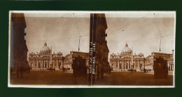 R.11  #E   Plaque De Verre Stéréo  Positive  ROME- BASILIQUE 13X6CM - Glasdias