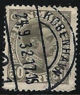 Denmark 1921 -1922 King Christian X 50Øre Grey   - Used - Gebruikt
