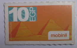 EGYPT - Mobinil -  Pyramids 10 EGP Small Size Refill Phonecard (Egypte) (Egitto) (Ägypten) (Egipto) (Egypten) - Aegypten