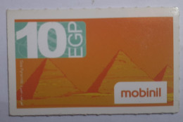 EGYPT - Mobinil -  Pyramids 10 EGP Small Size Refill Phonecard (Egypte) (Egitto) (Ägypten) (Egipto) (Egypten) - Aegypten