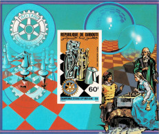 DIJBOUTI 1985 Mi BL 112B CHESS ROTARY INTERNATIONAL MINT IMPERFORATED MINIATURE SHEET ** - Rotary, Lions Club