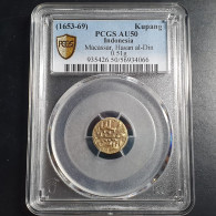 GowaTallo Makassar Sultanate Indonesia Gold Kupang Hasanudin 1653-69 PCGS AU 50 - Indonesia