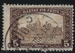Hungary  1917 Parliament, Budapest - Inscription: "MAGYAR KIR.POSTA" 5Kr Dark Brown/brown - Used - Gebraucht