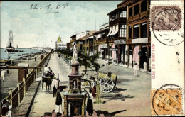 CPA Port Said Ägypten, Quai, Straßenpartie Mit Blick Auf Statue, Fuhrwerk - Altri & Non Classificati