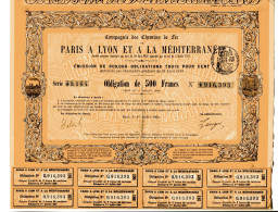 Compagnie Des CHEMINS De FER De PARIS à LYON Et à La MÉDITERRANÉE; Obligation "Le Train Bleu" - Railway & Tramway