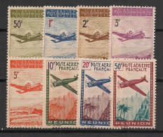 REUNION - 1942 - Poste Aérienne PA N°YT. 10 à 17 - Série Complète - Neuf* / MH VF - Aéreo