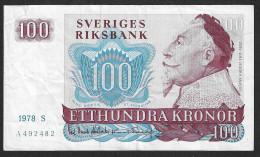 Svezia - Banconota Circolata Da 100 Corone P-54c.1 - 1978 #19 - Sweden