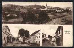 AK Münzbach /O.-Oe., Strassenpartie Im Ort, Ortspanorama Mit Kirche - Autres & Non Classés