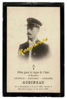 Leopold Godineau Né A Bruxelles Décédé A Mandika Belgisch Congo Belge 1900 Uniform Doodsprentje Bidprentje - Belgian Congo