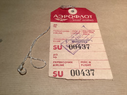 Étiquette Bagage Cccp Soviet Airlines Warszawa - Other & Unclassified