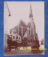 Photo Ancienne Début XXe - GALLARDON - Eglise , Attelage , Homme & Sa Brouette - Eure Et Loir Patrimoine - Lugares