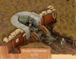 Kit Maqueta Para Montar Y Pintar - Vehículo Militar . Gruson Fahrpanzer + Emplazamiento,railes  - 1/72 - Veicoli Militari