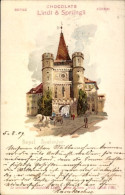 Lithographie Bâle Basel Stadt Schweiz, Spalentor - Otros & Sin Clasificación
