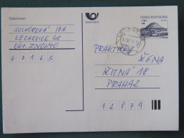 Czech Republic 1994 Stationery Postcard Hora Rip Mountain Sent Locally - Brieven En Documenten