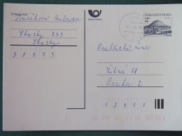 Czech Republic 1994 Stationery Postcard Hora Rip Mountain Sent Locally - Brieven En Documenten