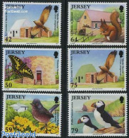 Jersey 2011 National Trust 6v, Mint NH, Nature - Various - Animals (others & Mixed) - Birds - Birds Of Prey - Butterfl.. - Windmills