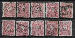 DR: MiNr. 41, 10x Mit Bahnpoststempel - Gebraucht
