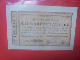 HAMBORN 100.000 MARK 1923 (B.36) - [11] Local Banknote Issues