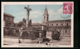 Delcampe - CPA St-Siméon-de-Bressieux, Le Calvaire Et L'Eglise - Bressieux
