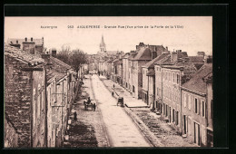 CPA Aigueperse, Auvergne, Grande Rue, Vue Prise De La Porte De La Ville, Vue De La Rue - Auvergne Types D'Auvergne
