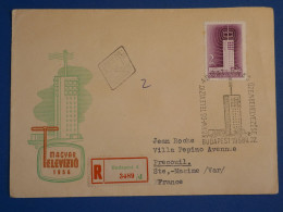 EE5 HONGRIE LETTRE RECO .COVER 1958  BUDAPEST A PRECOUIL FRANCE+CACHET VERSO + +  + - Covers & Documents