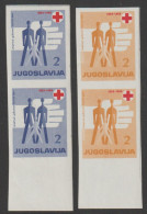 Yugoslavia, 1959, Red Cross Beneficiary Stamps, Imperforate Set In Pairs, MNH, Superb Quality - Unused Stamps