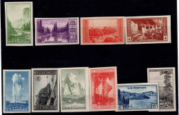 UNITED STATES 1934 NATIONAL PARK YEAR SET IMPERF MI No 364-73 MNH VF!! - Ongebruikt