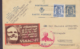 Belgium Uprated Postal Stationery Ganzsache Publibel 486 'Viamine' BRÜGGE 1942 BJERRINGBRO Denmark 'OKW' Censor Zensur - Publibels