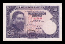 España Spain 25 Pesetas Isaac Albeniz 1954 Pick 147 Serie F Ebc Xf - 25 Pesetas
