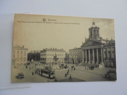 BRUXELLES Place Royale Tram Tramways Attelage  Utomobile Animée   Carte Postale CP Post Card - Places, Squares
